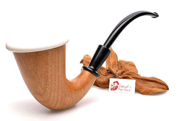 Sherlock Holmes Calabash Pipe mahogany with leather etui 9mm Fil